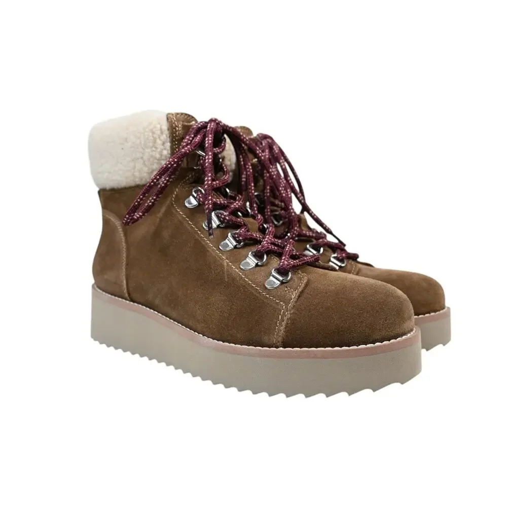 Sam Edelman Womens 8.5 Franc Suede Hiking Suede Boots in Toffee NEW